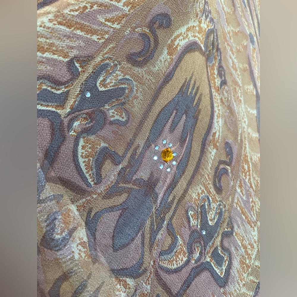 Rusty orange chiffon silk wrap - Picture 10 of 10
